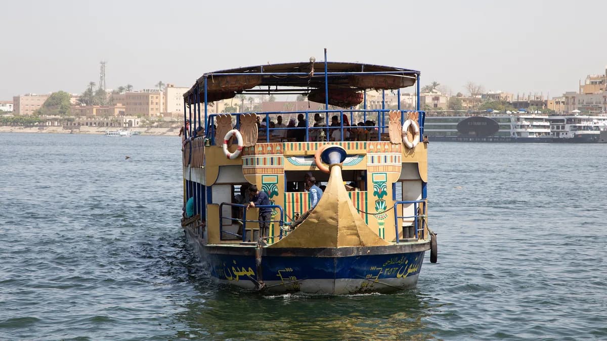 A passenger ferry crossing the Nile at Luxor, Egypt, one of the five countries with new AntiMedia earn tasks