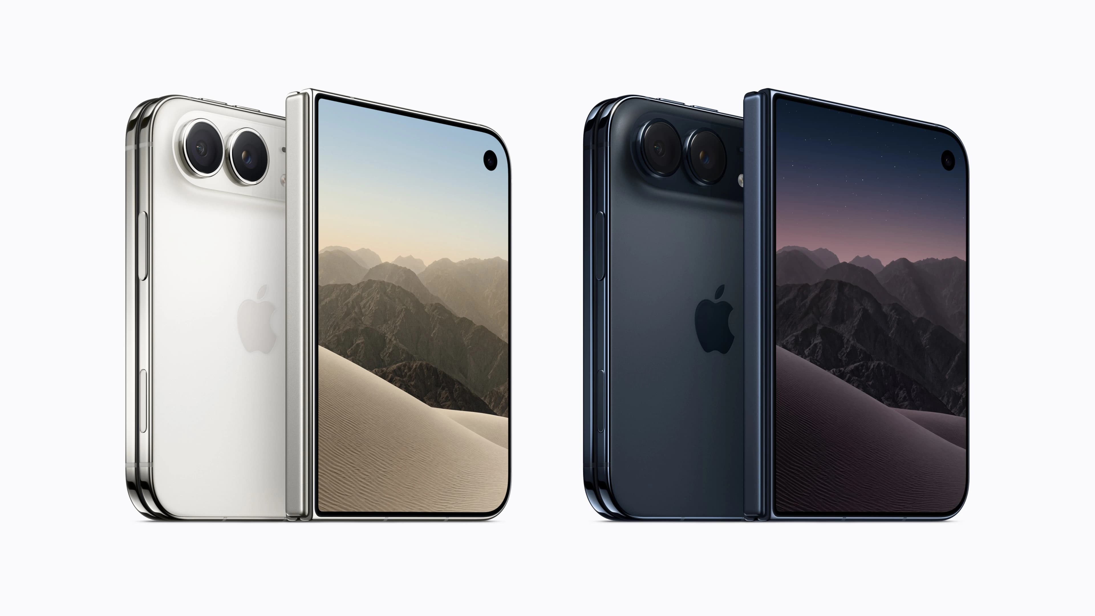 iPhone Duo devices in star white and night sky finishes