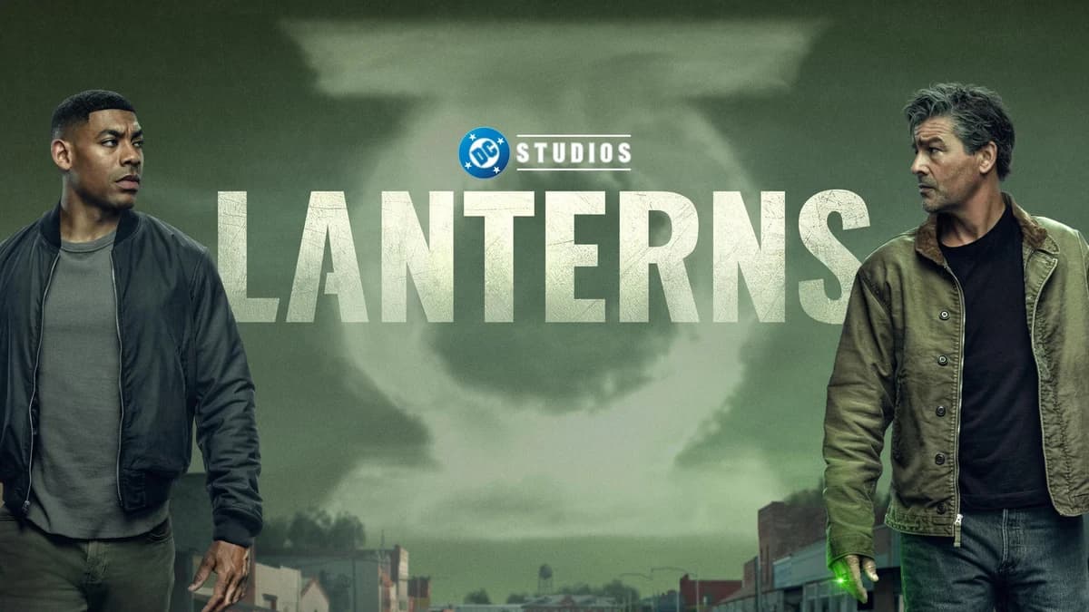 Lanterns promotional artwork featuring Aaron Pierre and Kyle Chandler beside the series title